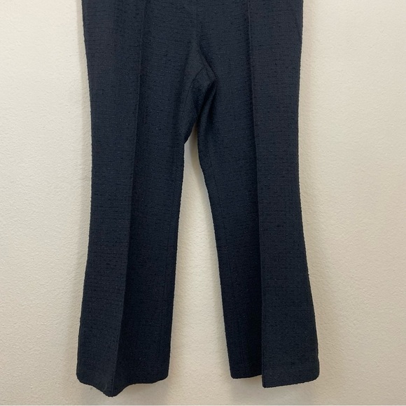 NWT Milly Black Bouclé Flared Cropped‎ Ankle Dress Pants Size 8 - Picture 7 of 12